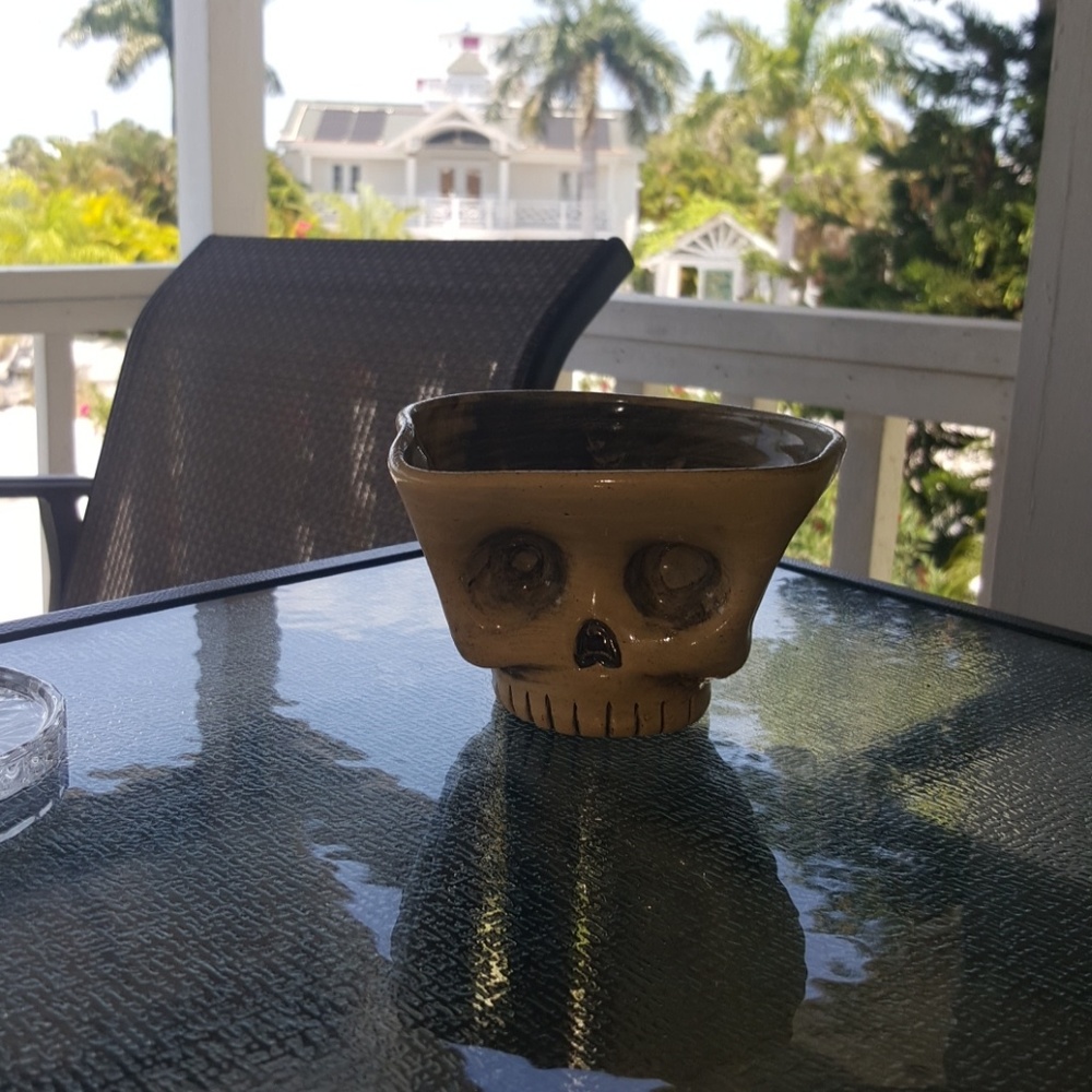 SKULL PLANTER VASE Handmade Modern Art NEW RARE